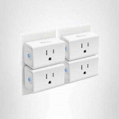 Kasa Smart Plug Mini 15A, Apple HomeKit Supported, Smart Outlet Works with Siri, Alexa & Google Home, UL Certified, App Control, Scheduling, Timer, 2.4G WiFi Only, 4 Count (Pack of 1) (EP25P4), White