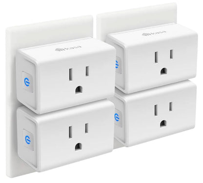 Kasa Smart Plug Mini 15A, Apple HomeKit Supported, Smart Outlet Works with Siri, Alexa & Google Home, UL Certified, App Control, Scheduling, Timer, 2.4G WiFi Only, 4 Count (Pack of 1) (EP25P4), White