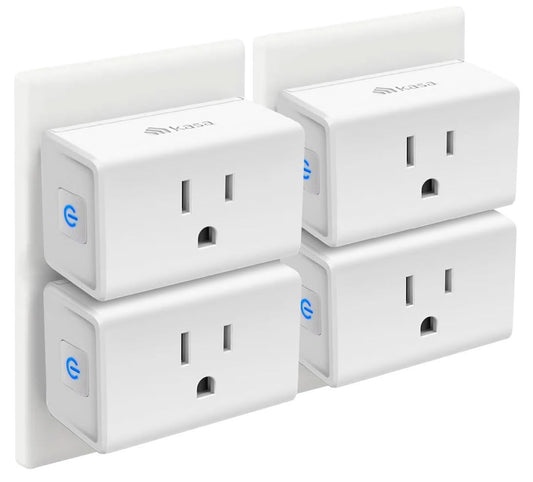 Kasa Smart Plug Mini 15A, Apple HomeKit Supported, Smart Outlet Works with Siri, Alexa & Google Home, UL Certified, App Control, Scheduling, Timer, 2.4G WiFi Only, 4 Count (Pack of 1) (EP25P4), White