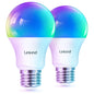 Linkind Matter Smart Light Bulb,1600LM 100W Smart Bulbs Work with Alexa/Apple Home/Google Home/SmartThings, RGBTW LED Color Changing Bulbs Music Sync, 2.4GHz Wi-Fi Light Bulbs LED 11W, A21 E26, 2Pack