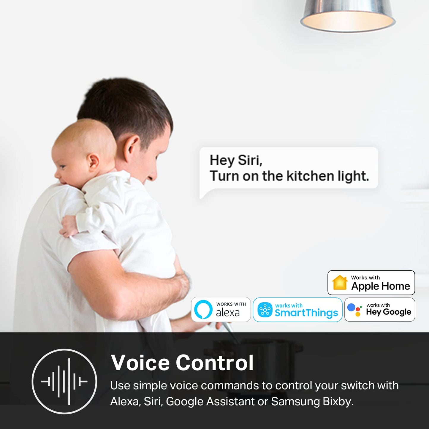 Kasa Smart Kasa Apple HomeKit Smart Light Switch KS200P3, Single Pole, Neutral Wire Required, 2.4GHz Wi-Fi Light Switch Works with Siri, Alexa & Google Home,UL Certified, No Hub Required,White, 3-Pack