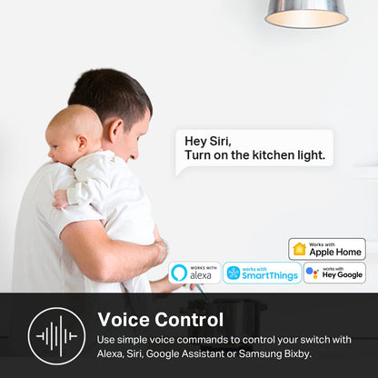 Kasa Smart Kasa Apple HomeKit Smart Light Switch KS200P3, Single Pole, Neutral Wire Required, 2.4GHz Wi-Fi Light Switch Works with Siri, Alexa & Google Home,UL Certified, No Hub Required,White, 3-Pack