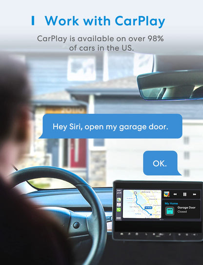 meross Smart Garage Door Opener Remote, Compatible with Apple HomeKit, Siri, CarPlay, Alexa, Google, SmartThings, and Android, Universal WiFi Garage Door Controller, App + Voice Control, No Hub Needed