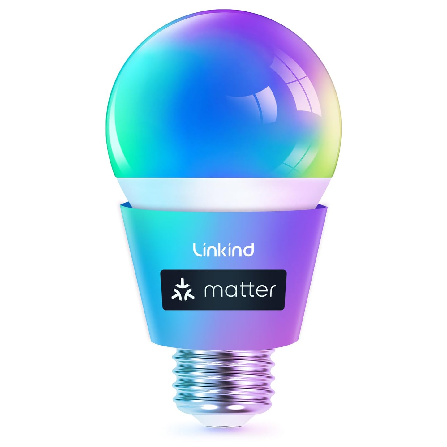 Linkind Matter Smart Light Bulb,1600LM 100W Smart Bulbs Work with Alexa/Apple Home/Google Home/SmartThings, RGBTW LED Color Changing Bulbs Music Sync, 2.4GHz Wi-Fi Light Bulbs LED 11W, A21 E26, 2Pack