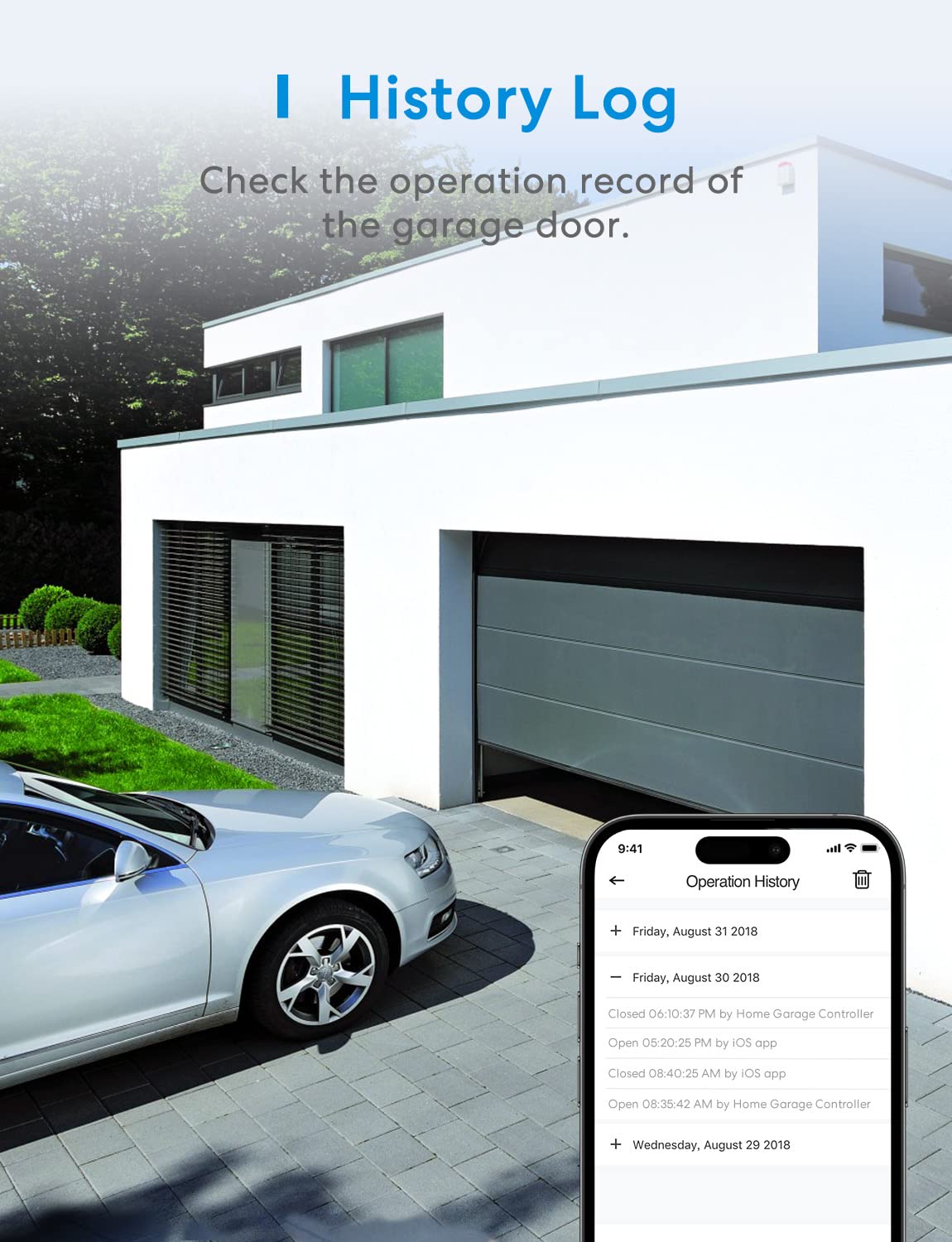 meross Smart Garage Door Opener Remote, Compatible with Apple HomeKit, Siri, CarPlay, Alexa, Google, SmartThings, and Android, Universal WiFi Garage Door Controller, App + Voice Control, No Hub Needed