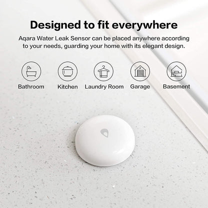 Aqara Water Leak Sensor 3 Pack, Zigbee Wireless Water Leak Detector for Alarm System and Smart Home Automation, Requires AQARA HUB, App Notifications, for Kitchen, Bathroom, Basement, Works with IFTTT