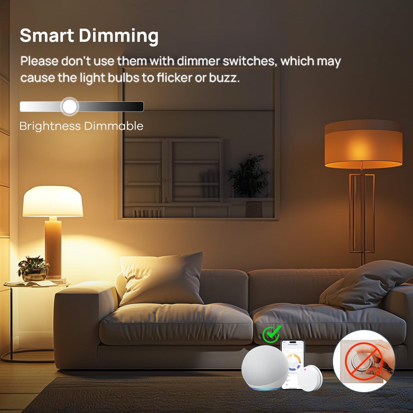 Linkind Matter Smart Light Bulb,1600LM 100W Smart Bulbs Work with Alexa/Apple Home/Google Home/SmartThings, RGBTW LED Color Changing Bulbs Music Sync, 2.4GHz Wi-Fi Light Bulbs LED 11W, A21 E26, 2Pack