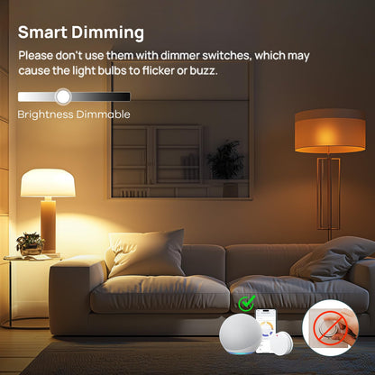 Linkind Matter Smart Light Bulb,1600LM 100W Smart Bulbs Work with Alexa/Apple Home/Google Home/SmartThings, RGBTW LED Color Changing Bulbs Music Sync, 2.4GHz Wi-Fi Light Bulbs LED 11W, A21 E26, 2Pack