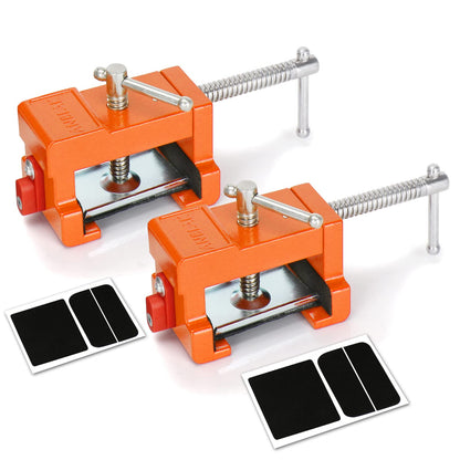 Cabinet Clamps, Cabinet Installation Cabinetry Clamps Face Frame Clamps Tools with Two Side Screws and Alignment Plate, 2 Pack, Up to 440 lbs Load Capacity, Red