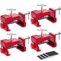 Cabinet Clamps, Cabinet Installation Cabinetry Clamps Face Frame Clamps Tools with Two Side Screws and Alignment Plate, 2 Pack, Up to 440 lbs Load Capacity, Red