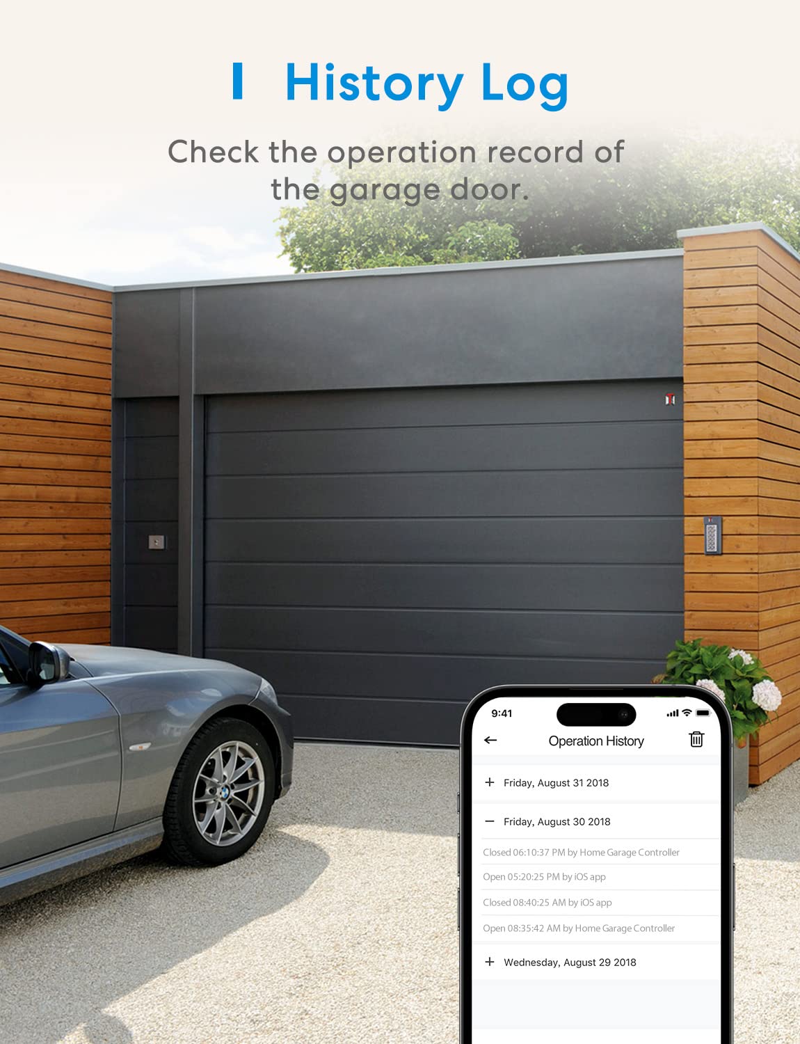meross Smart Garage Door Opener Remote, Compatible with Apple HomeKit, Siri, CarPlay, Alexa, Google, SmartThings, and Android, Universal WiFi Garage Door Controller, App + Voice Control, No Hub Needed