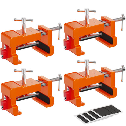 Cabinet Clamps, Cabinet Installation Cabinetry Clamps Face Frame Clamps Tools with Two Side Screws and Alignment Plate, 2 Pack, Up to 440 lbs Load Capacity, Red