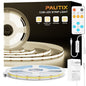 PAUTIX COB LED Strip Light 32.8ft,LED Lights UL-Listed Daylight White 6000K Strip Lights with RF Remote,Dimmable Super Bright 24V Cool White Natural White LED Tape Lights,Cabinet Office Lighting