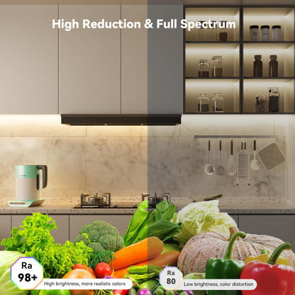 PAUTIX COB LED Strip Light 32.8ft,LED Lights UL-Listed Daylight White 6000K Strip Lights with RF Remote,Dimmable Super Bright 24V Cool White Natural White LED Tape Lights,Cabinet Office Lighting