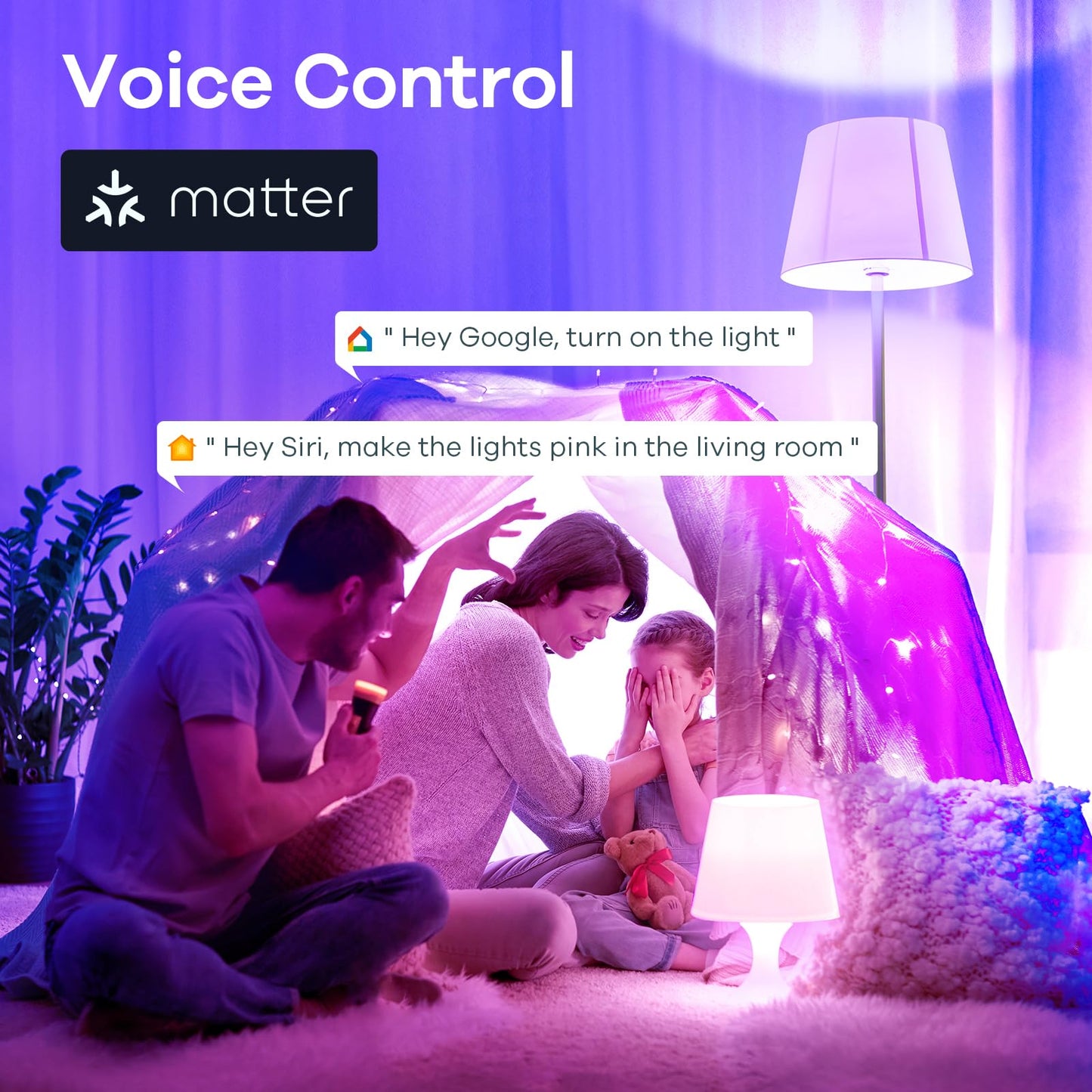 Linkind Matter Smart Light Bulb,1600LM 100W Smart Bulbs Work with Alexa/Apple Home/Google Home/SmartThings, RGBTW LED Color Changing Bulbs Music Sync, 2.4GHz Wi-Fi Light Bulbs LED 11W, A21 E26, 2Pack