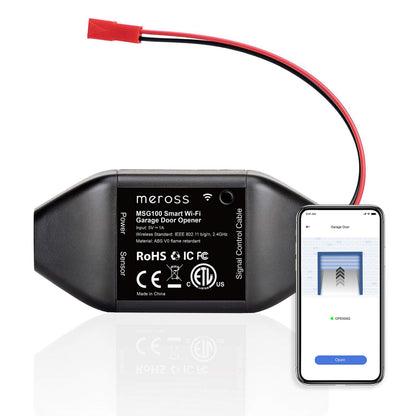 meross Smart Garage Door Opener Remote, Compatible with Apple HomeKit, Siri, CarPlay, Alexa, Google, SmartThings, and Android, Universal WiFi Garage Door Controller, App + Voice Control, No Hub Needed